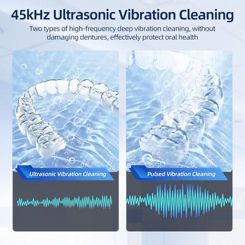 Ultrasonic Retainer Cleaner Machine for Dentures, Mouth Guards, Braces, Toothbrush Heads, Jewelry, 200ML Capacity,