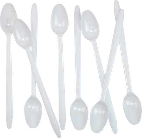 8" Long Soda/Sundae Spoons, White, 100 Count