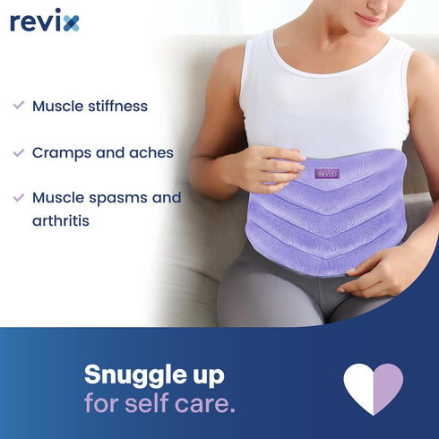 REVIX Extra Large Microwave Heating Pad - Moist Heat Wrap for Back, Waist, Stomach, Shoulder, Neck, Hot or Cold Pack