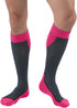 JOBST Sport Knee High Compression Socks - 15-20 mmHg, Pink/Grey, Small Size