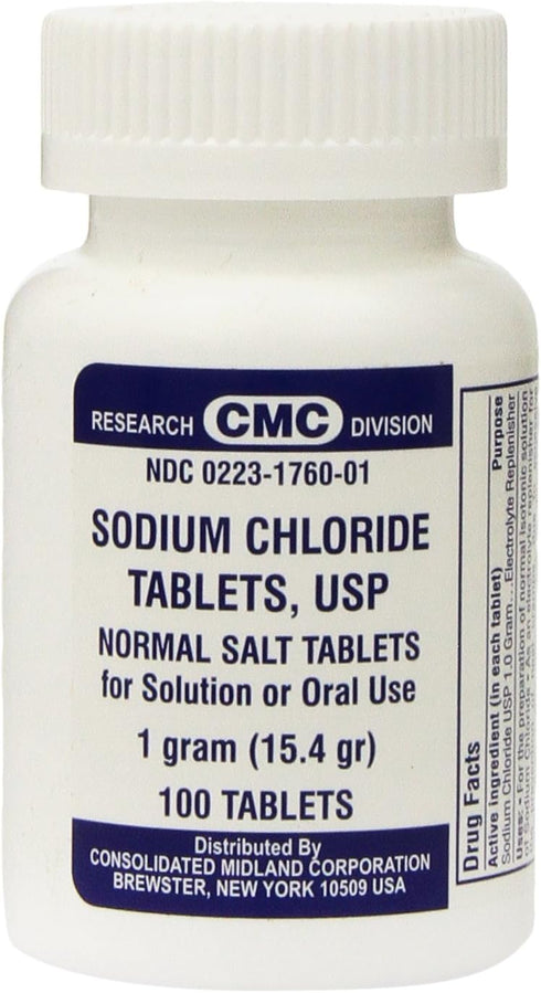 ZEYUMEE Sodium Chloride Tablets 1 Gm, USP Normal Salt Tablets - 100 Tablets