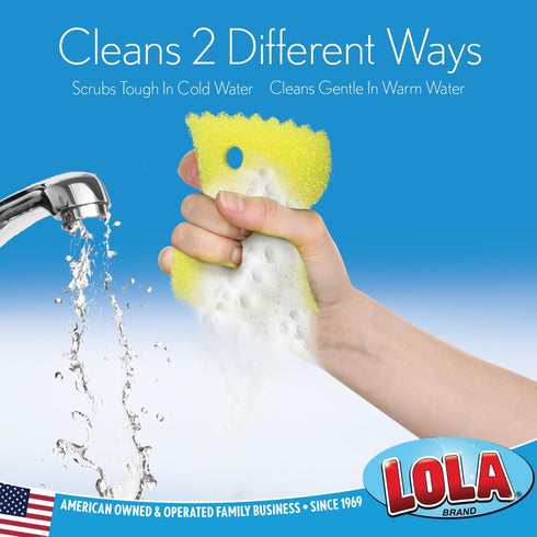 Lola Products Scrub Boss, 4.25" x 3" x 1.5", Non-Scratch Cleaning Sponge Pads, 3 Pack