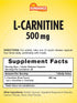 L-Carnitine 500mg | 60 Capsules | Free Form Amino Acid | Non-GMO and Gluten Free Supplement | by Sundance