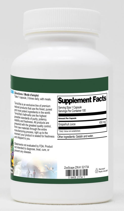 Terravita 450 (100 521734) Grapefruit Juice - mg Capsules, ZIN:
