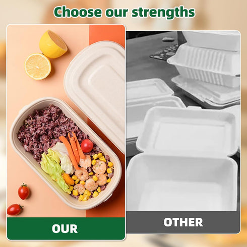kageiue 50pcs 27 Oz Boxes(27 Oz/800 Ml) Meal Prep Containers - Disposable Meal Prep Food Containers With Lids
