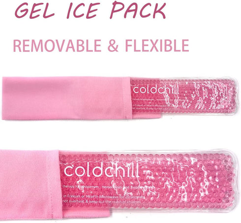 Reusable Perineal Ice Packs for Postpartum & Hemorrhoid Pain Relief, Hot & Cold Pack for Women After Pregnancy, 2 Ice Pack and 3 Cover. (Pink)
