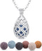 INFUSEU Aromatherapy Necklaces, Essential Oils Diffuser for Women with 7 Lava Rocks Stones, 24" Chain