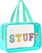 Yowivon Clear Beach Makeup Bag - Big Travel Toiletry Bag for Skincare and Cosmetics, Transparent Waterproof Design