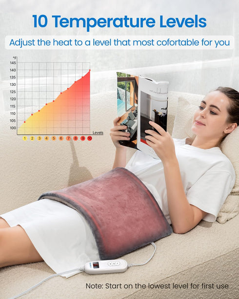 RENPHO Heating Pad for Back Pain & Cramps Relief - Large King Size 12" x 24", Auto Shut Off, FSA HSA Eligible