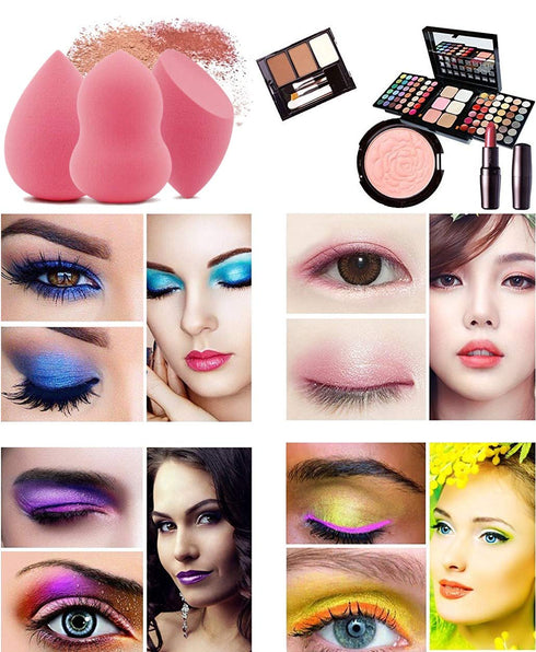 Makeup Blender Sponge Set, 3 Pcs, Beauty Sponge Foundation Blending Sponge with Holder Stand for Liquid & Creams