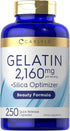 Carlyle Gelatin Capsules, 2160 mg with Silica Optimizer, 250 Count Non-GMO, Gluten Free Supplement