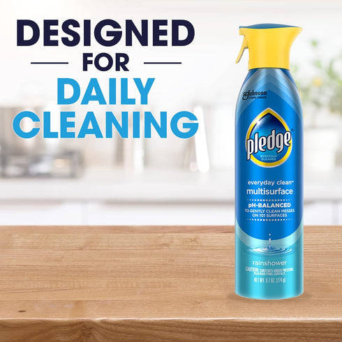 Pledge Everyday Clean Multi Surface Cleaner Spray - pH Balanced for 101 Surfaces - Rainshower Scent, 9.7 oz (Pack of 3)