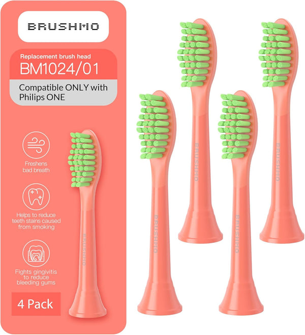 Brushmo Replacement Toothbrush Heads, Compatible with Philips One for Sonicare Electric Toothbrush