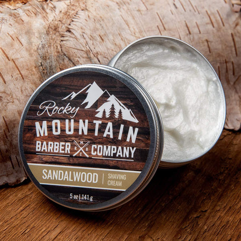 Shaving Cream for Men with Sandalwood Essential Oil, Thick Lather for Traditional and Cartridge Shaving