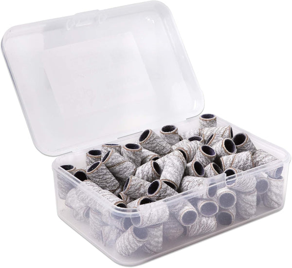 PANA 100 Pieces Nail Sanding Bands, Professional Nail Manicure, Great Fit for Nail Drill Bits, 120 Grit, Zebra