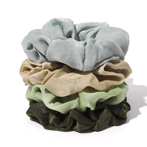 Silk Satin Scrunchies for Women, Big Scrunchy Ponytail Holder, Soft Elastic Hair Bands for Vsco Girls