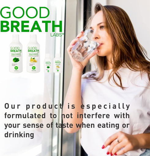 Goodbreath Mouthwash, Mint Mouth Rinse for Chronic Halitosis, Ozone Technology Oral Rinse, Alcohol-Free, 2 Pack