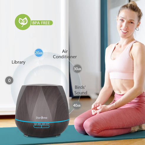 DAROMA 550ml Essential Oil Diffuser, Upgraded Remote Control 6 in 1 Aromatherapy Humidifier, Dark Wood