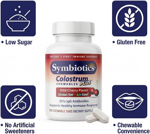 Immune Colostrum Plus Chewables by Symbiotics - Support Supplement