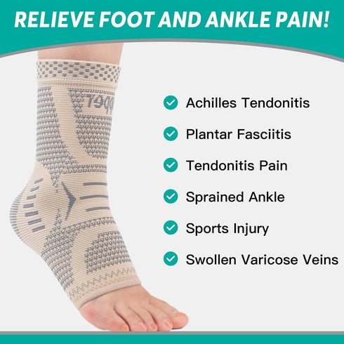 INDEEMAX Copper Infused Ankle Brace for Sprained Ankle, Compression Sleeve Support for Women & Men, XL