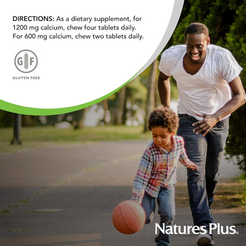 NaturesPlus Cal/Mag/VIT D3 with Vitamin K2, 60 Chewable Tablets, Chocolate Flavor