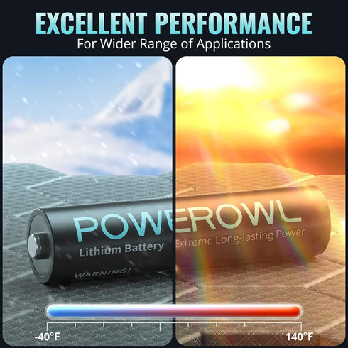 POWEROWL Lithium AAA High Capacity Long Lasting 1.5V Batteries, 8 Pack for High-Tech Devices
