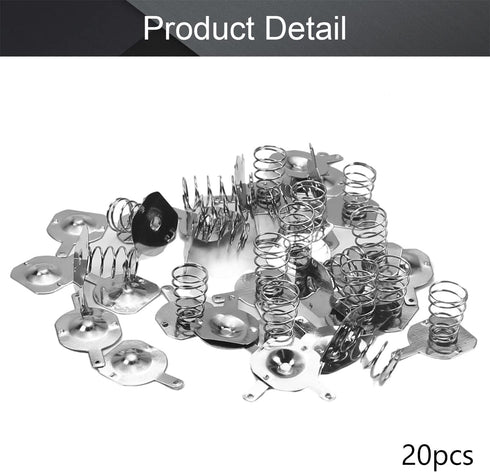 Fielect 20Pairs 18650 Battery Positive Negative Conversion Spring Plate, 16.5mmx16mm Nickeling Plate