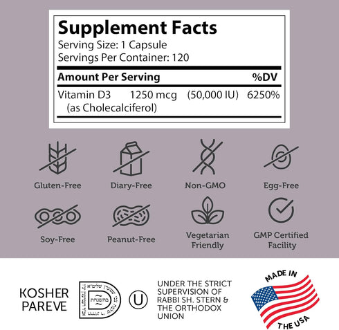 Zahler Advanced Vitamin D3 1000 IU Softgels, 120 Count, Kosher Vegetarian for Immune & Bone Health