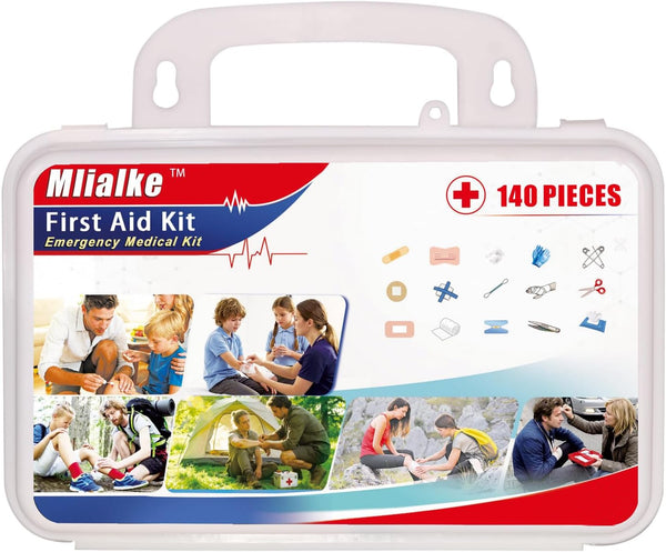 Mlialke 140 Piece First Aid Kit, Portable Emergency Supplies for Home, Car, Travel,