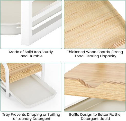 Laundry Detergent Holder Liquid Laundry Detergent Riser and Stand with Drip Tray for Laundry Room Organization