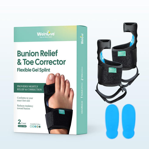 Welnove Bunion Corrector – Orthopedic Bunion Splint, Big Toe Separator Pain Relief for Women & Men, 2 Count