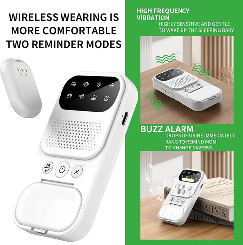 XINGZUAN Wireless Bedwetting Alarm for Boys and Girls USB-C Rechargeable, Loud Alarm & Strong Vibration, High