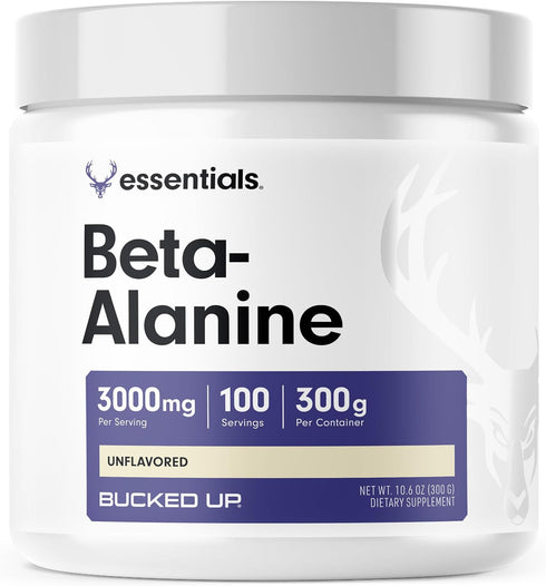 Bucked Up Beta Alanine Powder, 300mg, Non-GMO, Gluten-Free, Unflavored (100 Servings)