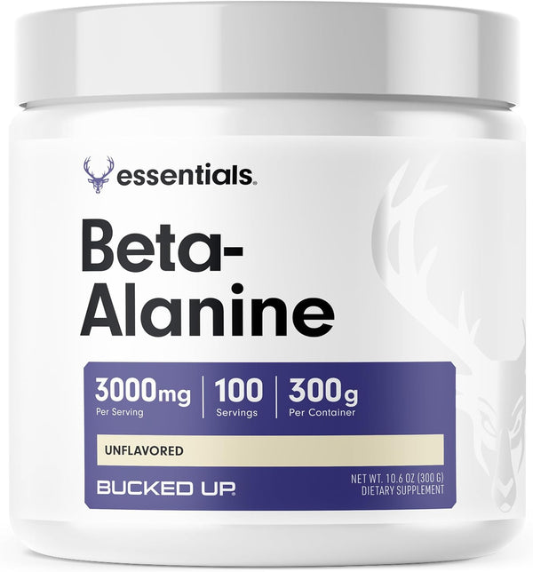 Bucked Up Beta Alanine Powder, 300mg, Non-GMO, Gluten-Free, Unflavored (100 Servings)