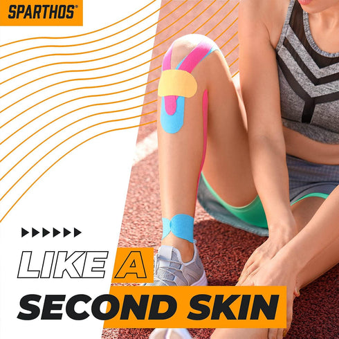 Sparthos Kinesiology Tape - Uncut 2 inch x 16.4 feet Roll, Incredible Support for Sports