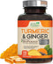 Turmeric Curcumin with BioPerine & Ginger 2600mg - Natural Joint & Heart Support, 120 Capsules