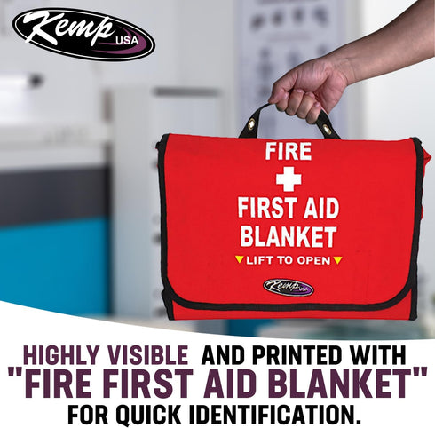 Kemp USA First-Aid Blanket Bag with 80% Wool Blanket Included, Lightweight Mountable Survival Gear (17x4.5x12.5 inches)