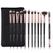 Z'OREYA 12 Pcs Professional Eye Makeup Brushes Set, Eyeshadow, Eyebrow, Blending, Fan, with Carrying Bag, Black