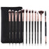 Z'OREYA 12 Pcs Professional Eye Makeup Brushes Set, Eyeshadow, Eyebrow, Blending, Fan, with Carrying Bag, Black