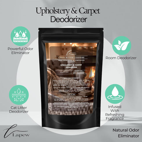 Set Lapew Cocoa Butter Cashmere Bundle Carpet Deodorizer Powder & Scented Mop Soap Odor Eliminator for Pet-Friendly
