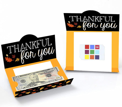Set 8 Big Dot of Happiness Give Thanks - Thanksgiving Party Money and Gift Card Holders
