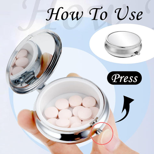 Sibba Supplements(1 Portable Medicine Pill Case, Travel Multi-Functional Moisture Proof Pill Box for Purse & Pocket