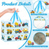 Large Construction Truck Birthday Gift Bag for Kid Blue New Baby Shower Bags with Blue Tissue Paper Birthday Card Baby