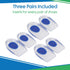 Heel Cups for Heel Pain Relief (3 Pairs) - Gel Cushion Inserts for Achilles Tendonitis, Plantar Fasciitis