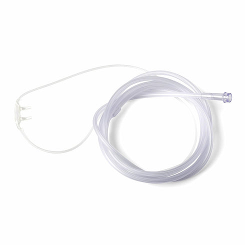 Medline Supersoft Nasal Oxygen Cannula - Universal Connector, 7-Foot Tubing, Adult Size, Pack of 50