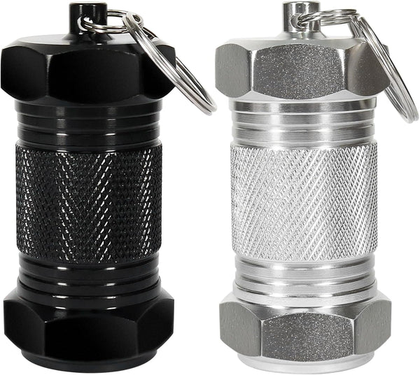 Shintop 2PCS High Capacity Aluminum Keychain Waterproof Pill Container