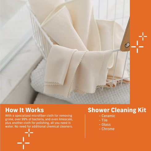 E-Cloth Microfiber Cleaning Cloth Shower Kit, Washable and Reusable Cloths with 100 Wash Guarantee - 1 Pack