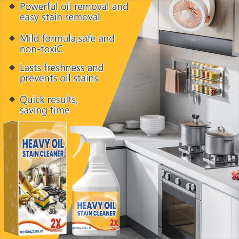 Wanban 2pc Heavy Duty Degreaser Cleaner Spray - Kitchen Heavy Oil Clean for Stubborn Oil Stains, All-Purpose Cleaner