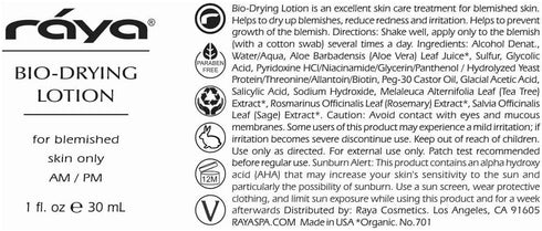RAYA Bio-Drying Lotion (701), Facial Spot Treatment for Break-Outs, Helps Dry Up White-Heads