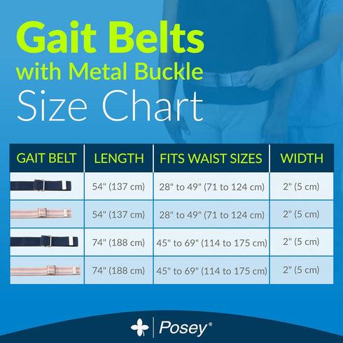 TIDI Posey Gait Belt, Pastel, 54” - Walking & Gait Belt for Nurses, Physical Therapy & Home Care